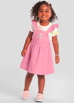 Brandili - Conjunto Infantil Menina Floral Natural - BRANDILI