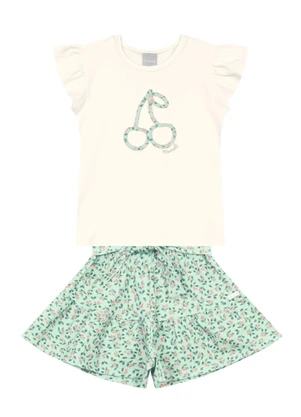 Brandili Mundi - Conjunto Infantil Menina Floral Natural - BRANDILI MUNDI
