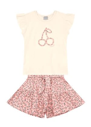 Mundi - Conjunto Infantil Menina Floral Natural - MUNDI