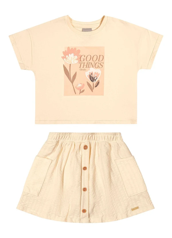 Colorittá - Conjunto Infantil Menina Flores Amarelo