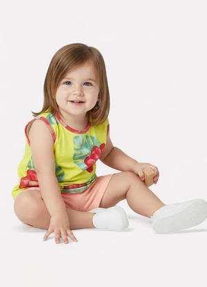 Kyly - Conjunto Infantil Menina Flores Amarelo - KYLY