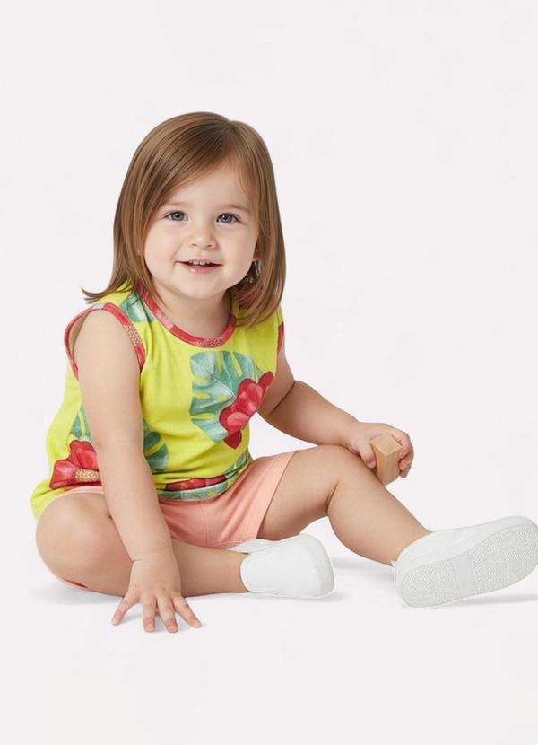 Kyly - Conjunto Infantil Menina Flores Amarelo 2