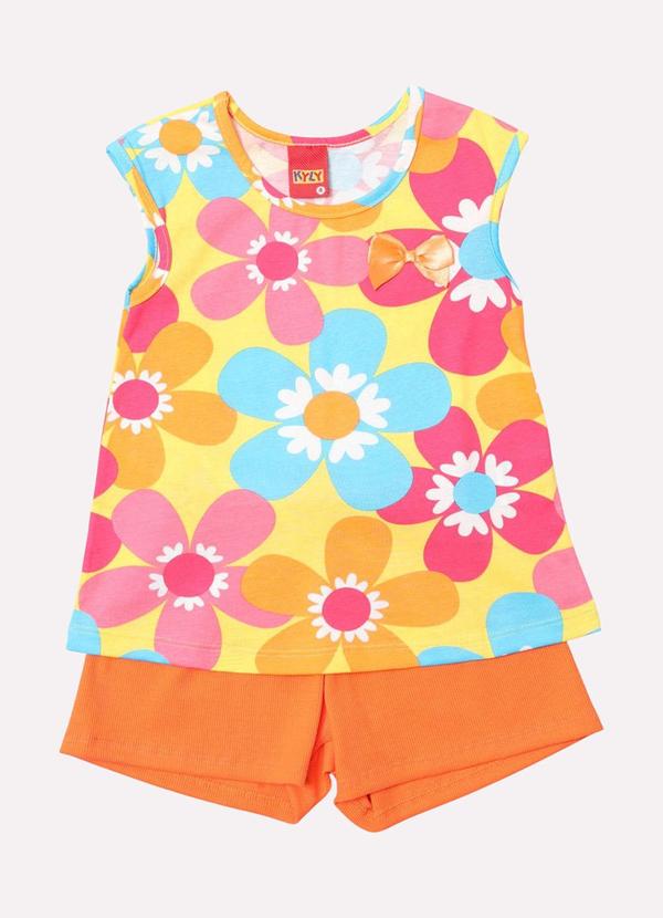 Kyly - Conjunto Infantil Menina Flores Amarelo 2