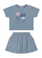 Colorittá - Conjunto Infantil Menina Flores Azul - variação: Azul