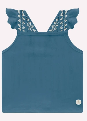 Milon - Conjunto Infantil Menina Flores Azul - MILON