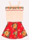 Nanai - Conjunto Infantil Menina Flores Branco - variação: Bege
