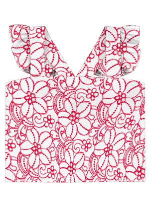 Nanai - Conjunto Infantil Menina Flores Branco - NANAI