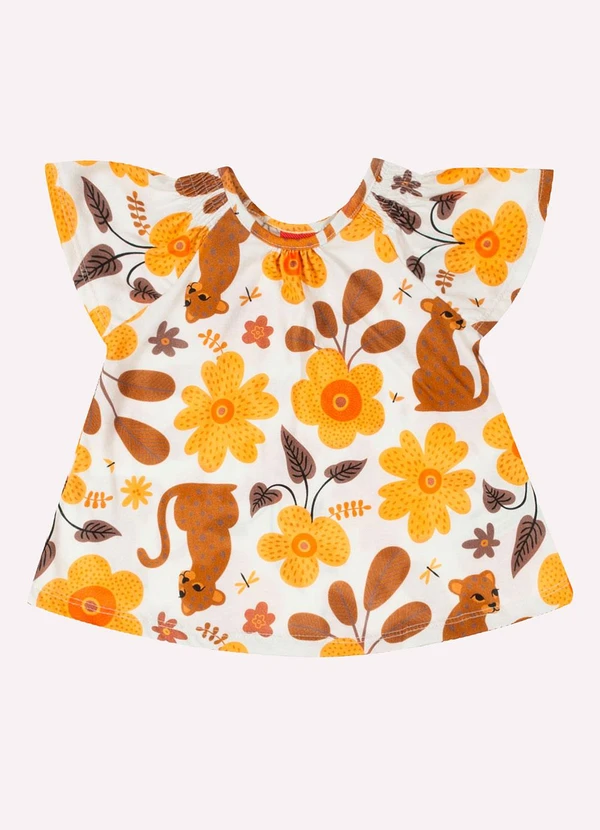 Kyly - Conjunto Infantil Menina Flores Branco 3