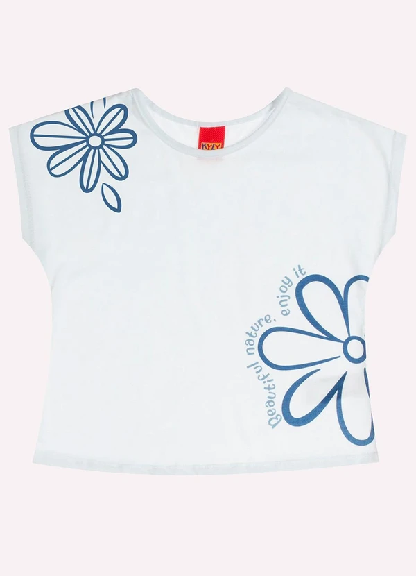 Kyly - Conjunto Infantil Menina Flores Branco 2