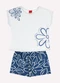 Kyly - Conjunto Infantil Menina Flores Branco - variação: Branco