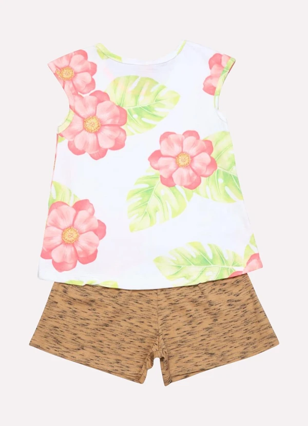 Kyly - Conjunto Infantil Menina Flores Branco 3