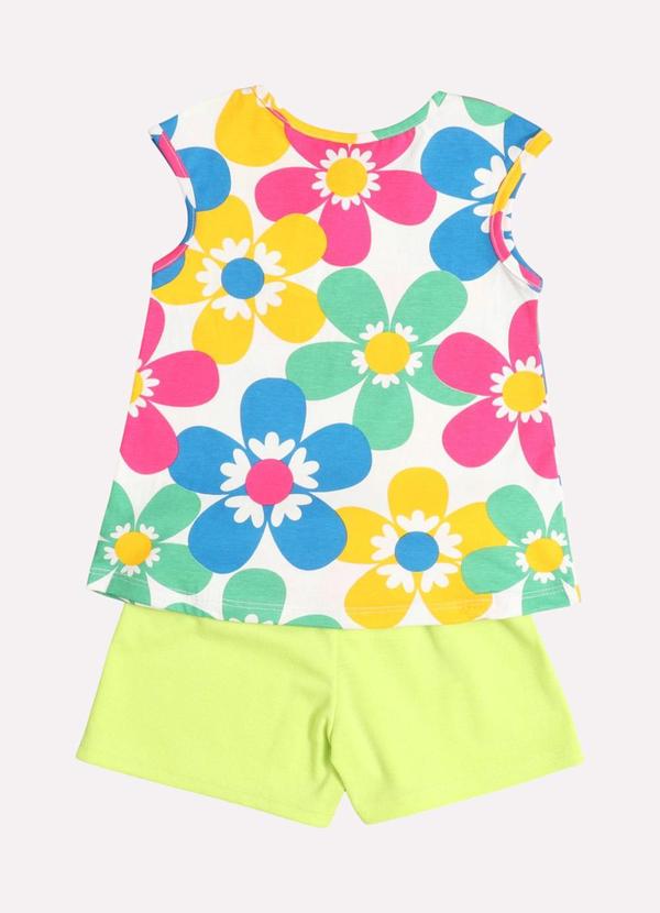 Kyly - Conjunto Infantil Menina Flores Branco 3