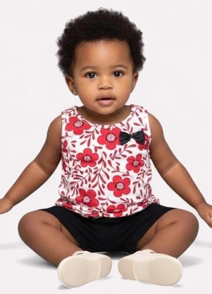 Kyly - Conjunto Infantil Menina Flores Branco - KYLY