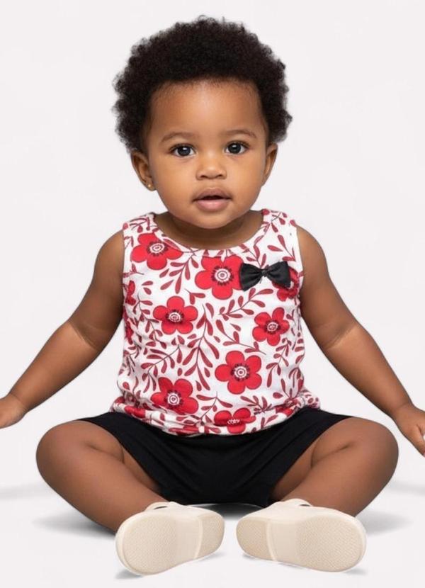 Kyly - Conjunto Infantil Menina Flores Branco 2