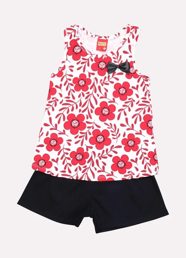 Kyly - Conjunto Infantil Menina Flores Branco 2