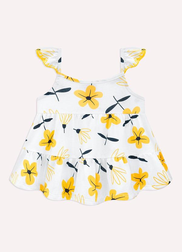 Kyly - Conjunto Infantil Menina Flores Branco 3