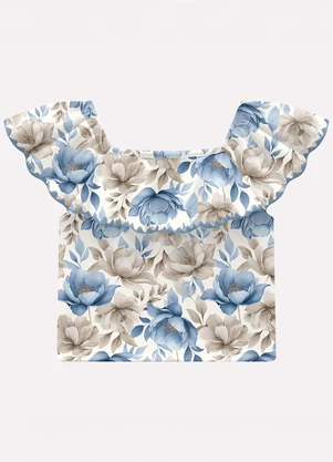 Milon - Conjunto Infantil Menina Flores Branco - MILON