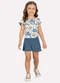 Milon - Conjunto Infantil Menina Flores Branco - variação: Branco