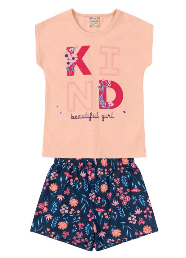 Brandili - Conjunto Infantil Menina Flores Laranja 2