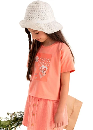 Colorittá - Conjunto Infantil Menina Flores Laranja - COLORITTÁ