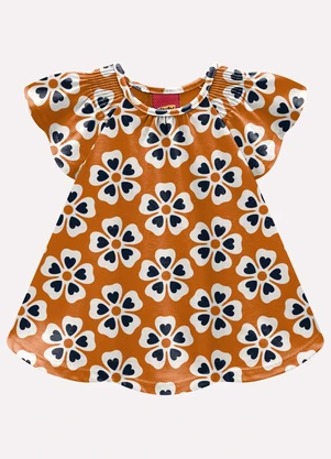 Kyly - Conjunto Infantil Menina Flores Laranja - KYLY