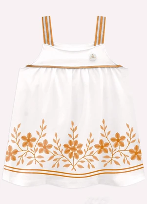 Milon - Conjunto Infantil Menina Flores Marrom - MILON
