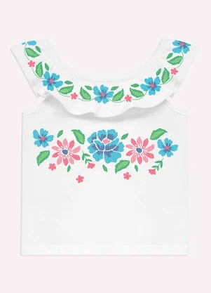 Conjunto Infantil Menina Flores Nanai (Branco) - NANAI