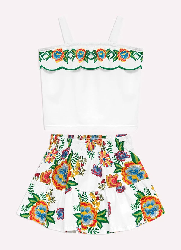 Nanai - Conjunto Infantil Menina Flores Nanai Branco 3