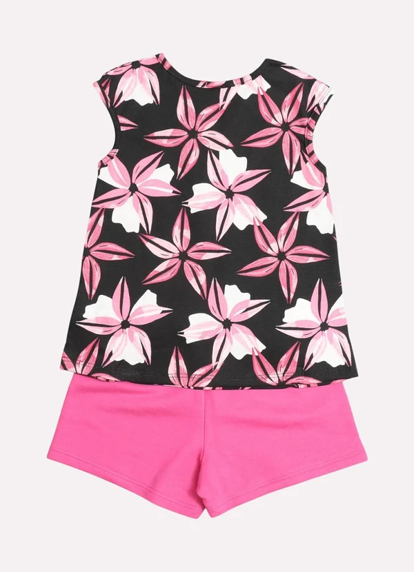 Kyly - Conjunto Infantil Menina Flores Preto 3