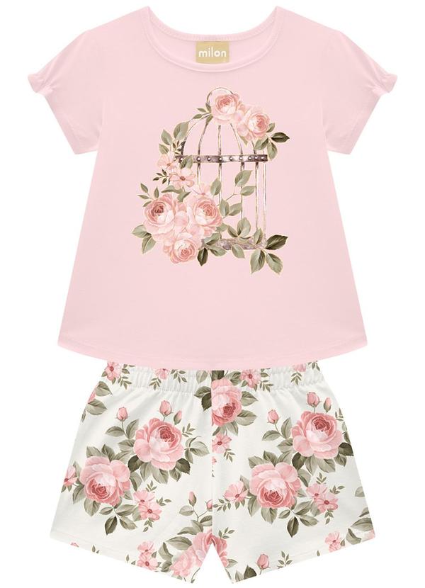 Milon - Conjunto Infantil Menina Flores Rosa 1
