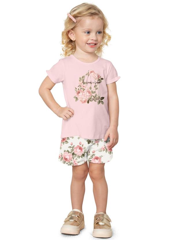 Milon - Conjunto Infantil Menina Flores Rosa 2