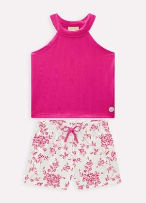 Milon - Conjunto Infantil Menina Flores Rosa - MILON