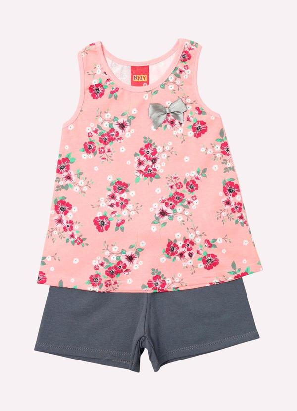 Kyly - Conjunto Infantil Menina Flores Rosa
