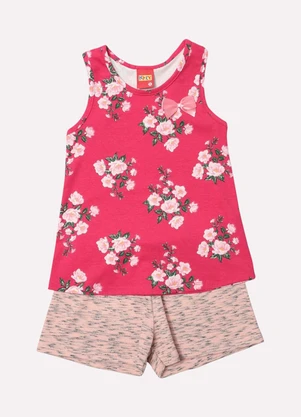 Kyly - Conjunto Infantil Menina Flores Rosa - KYLY