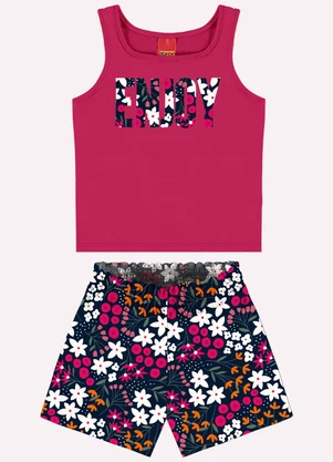 Kyly - Conjunto Infantil Menina Flores Rosa - KYLY