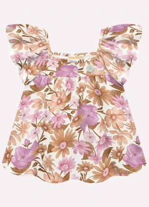 Milon - Conjunto Infantil Menina Flores Roxo - MILON