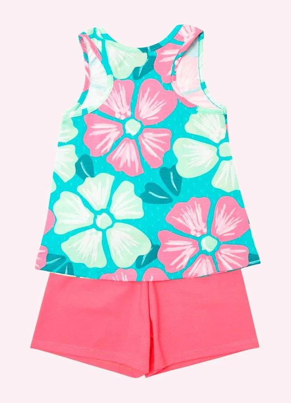 Kyly - Conjunto Infantil Menina Flores Verde 3