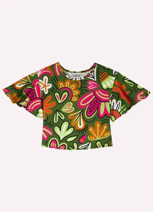 Nanai - Conjunto Infantil Menina Flores Verde - NANAI