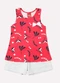 Kyly - Conjunto Infantil Menina Flores Branco - variação: Vermelho