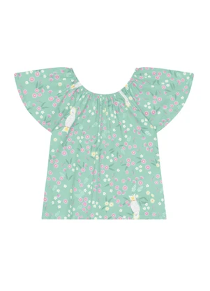 Brandili - Conjunto Infantil Menina Florido Azul - BRANDILI