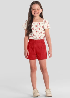 Brandili - Conjunto Infantil Menina Florido Natural - BRANDILI
