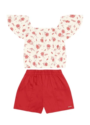 Brandili - Conjunto Infantil Menina Florido Natural - BRANDILI