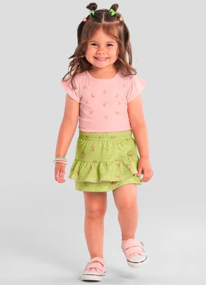 Brandili - Conjunto Infantil Menina Florido Rosa - BRANDILI