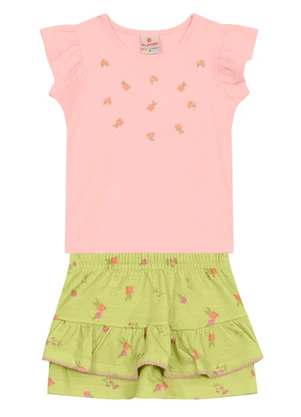 Brandili - Conjunto Infantil Menina Florido Rosa - BRANDILI