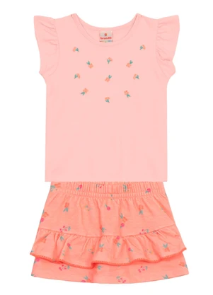 Brandili - Conjunto Infantil Menina Florido Rosa - BRANDILI