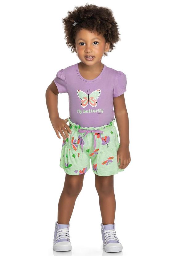 Elian - Conjunto Infantil Menina Fly Butterfly Roxo