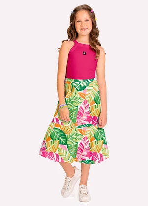 Kyly - Conjunto Infantil Menina Folhagem Rosa - KYLY