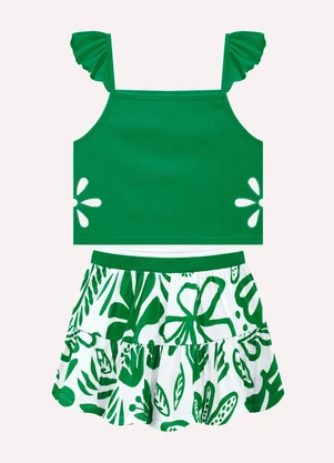 Kyly - Conjunto Infantil Menina Folhagem Verde - KYLY