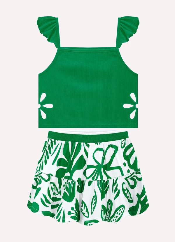 Kyly - Conjunto Infantil Menina Folhagem Verde 1