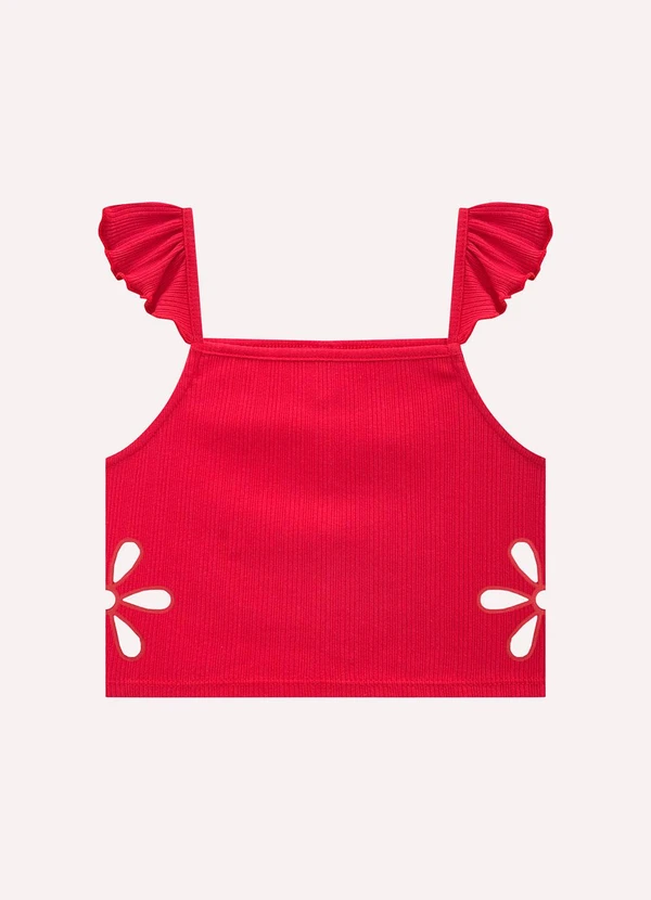 Kyly - Conjunto Infantil Menina Folhagem Vermelho 3